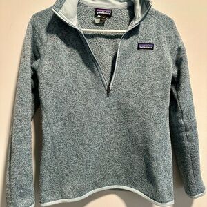 Patagonia Women's Better Sweater Heathered Seafoam Quarter-Zip Pullover